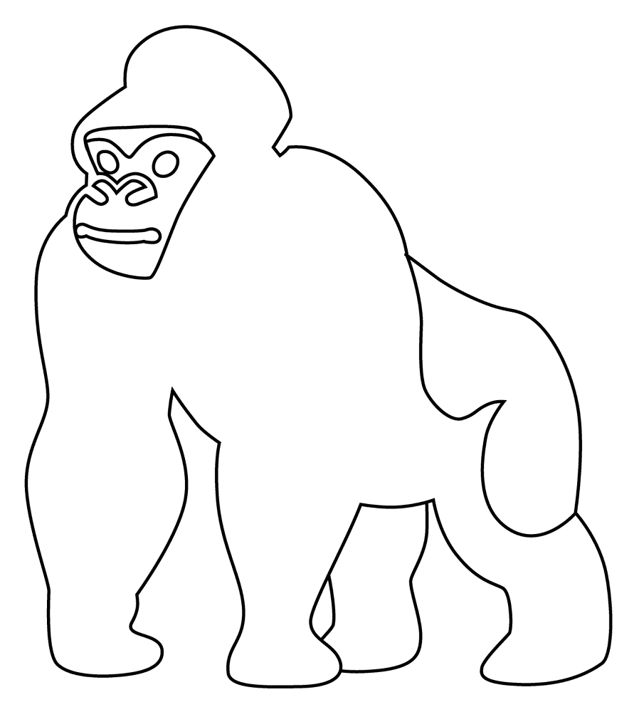 Desenho de Macacos para colorir e imprimir: número 8
