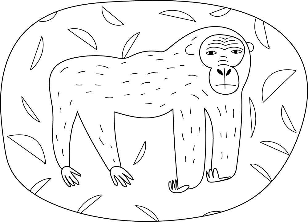 Desenho de Macacos para colorir e imprimir: número 13