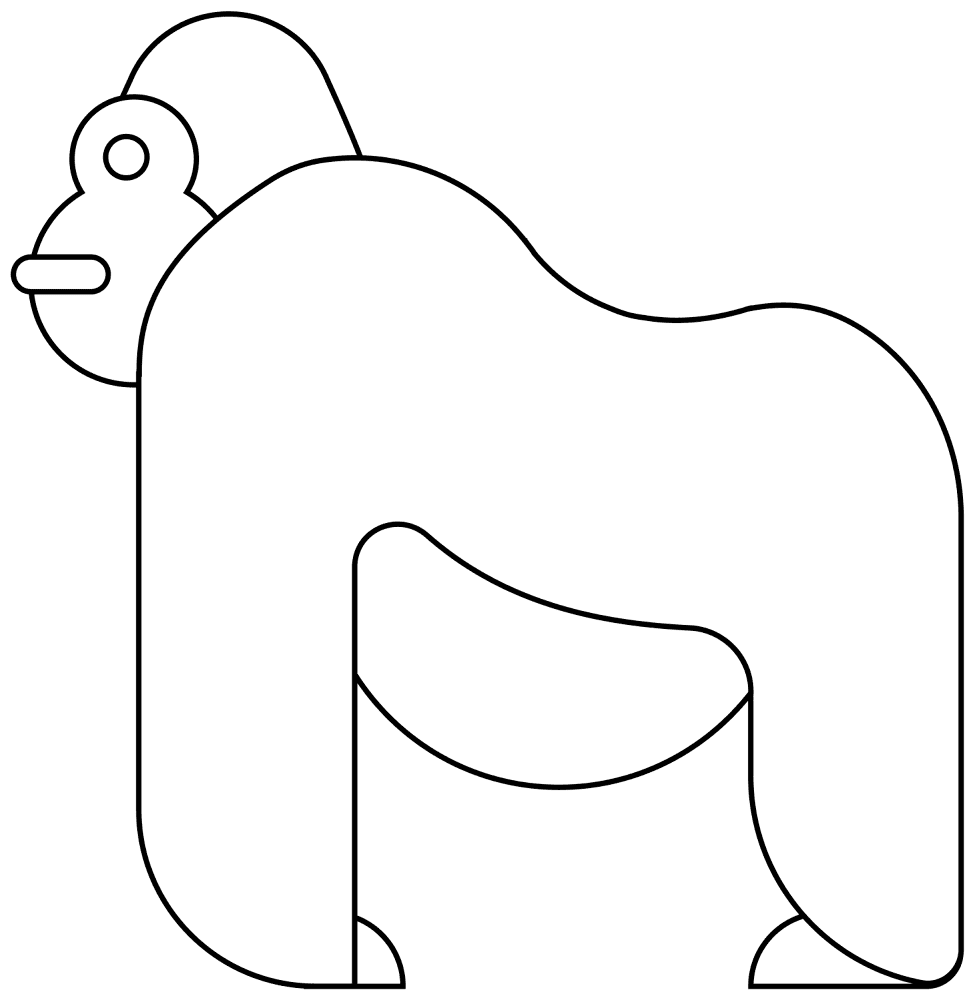 Desenho de Macacos para colorir e imprimir: número 20