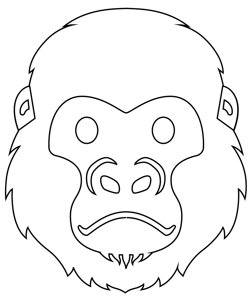Desenho de Macacos para colorir e imprimir: número 21