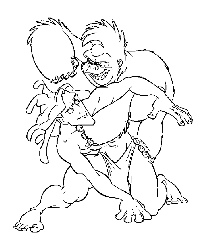 Desenho de Macacos para colorir e imprimir: número 27