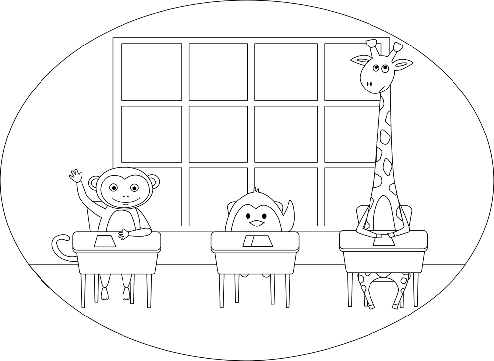 Desenho de Macacos para colorir e imprimir: número 35