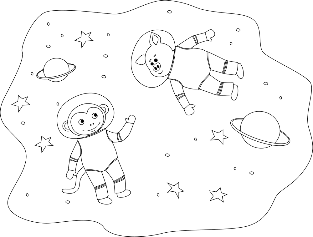Desenho de Macacos para colorir e imprimir: número 37
