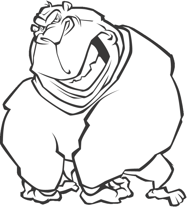 Desenho de Macacos para colorir e imprimir: número 44