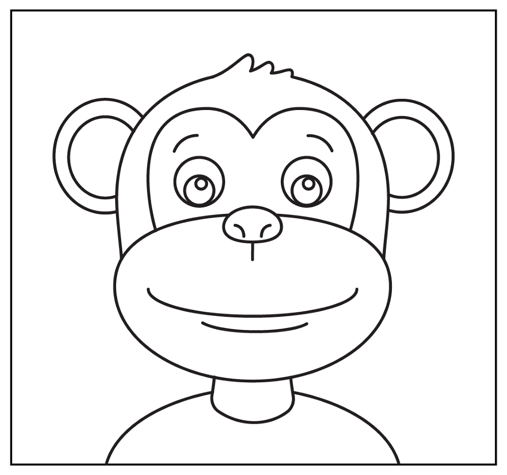 Desenho de Macacos para colorir e imprimir: número 47