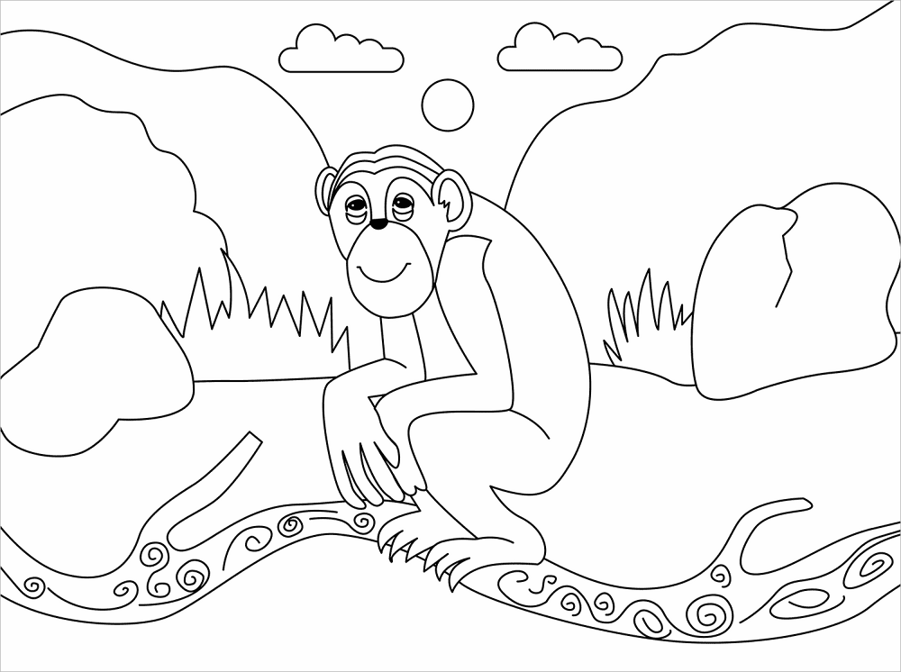 Desenho de Macacos para colorir