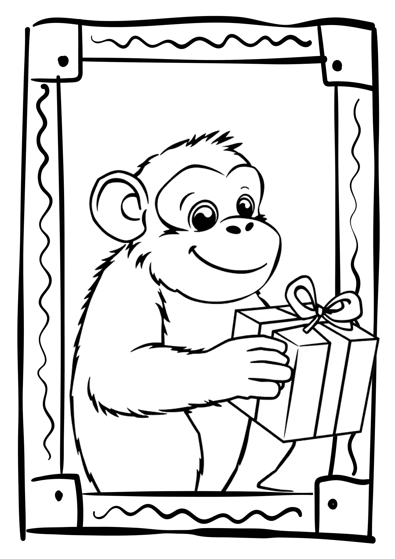 Desenho de Macacos para colorir