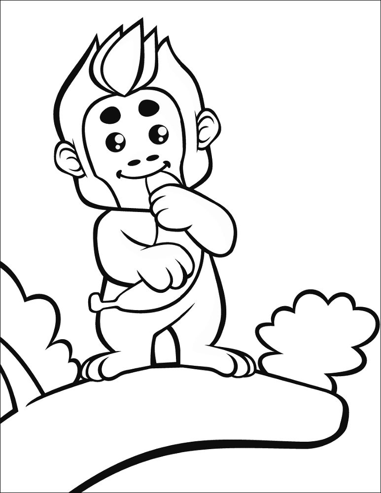 Desenho de Macacos para colorir