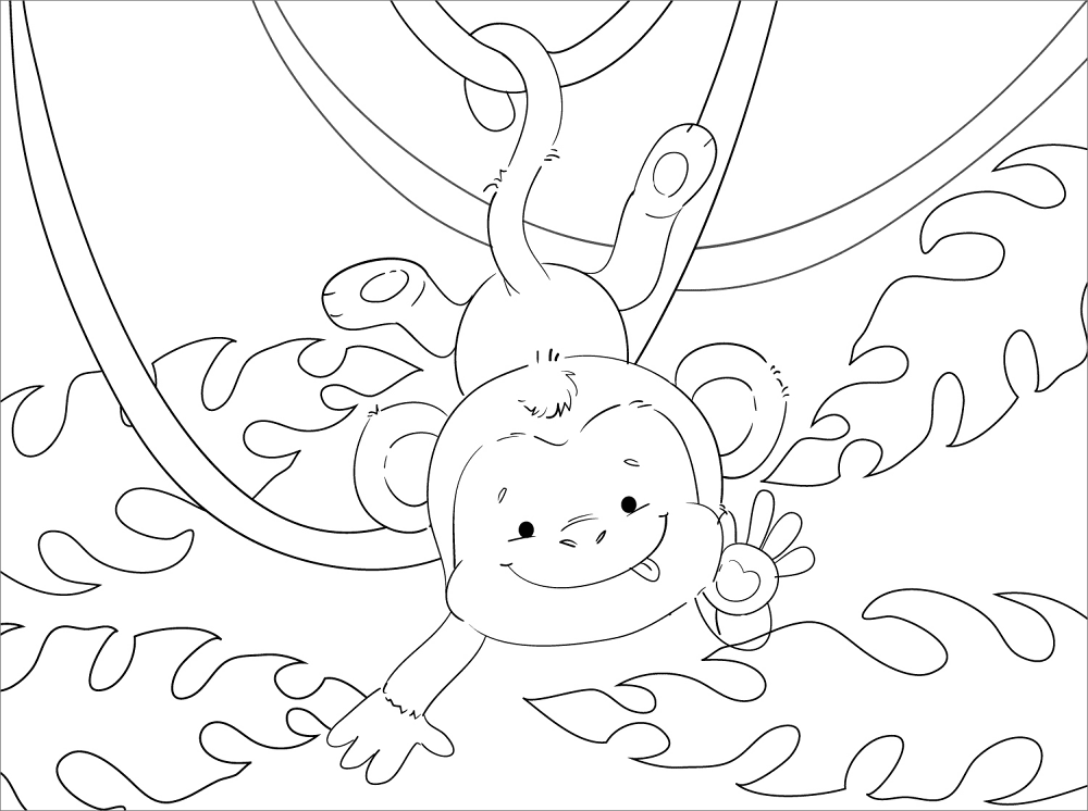 Desenho de Macacos para colorir
