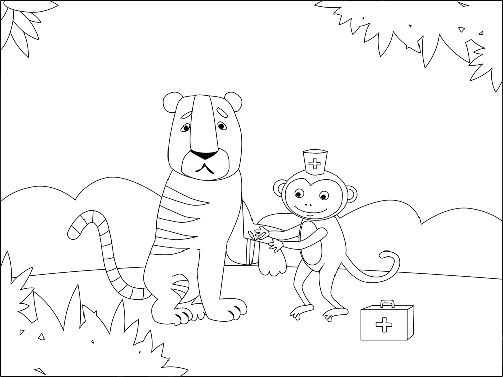 Desenho de Macacos para colorir