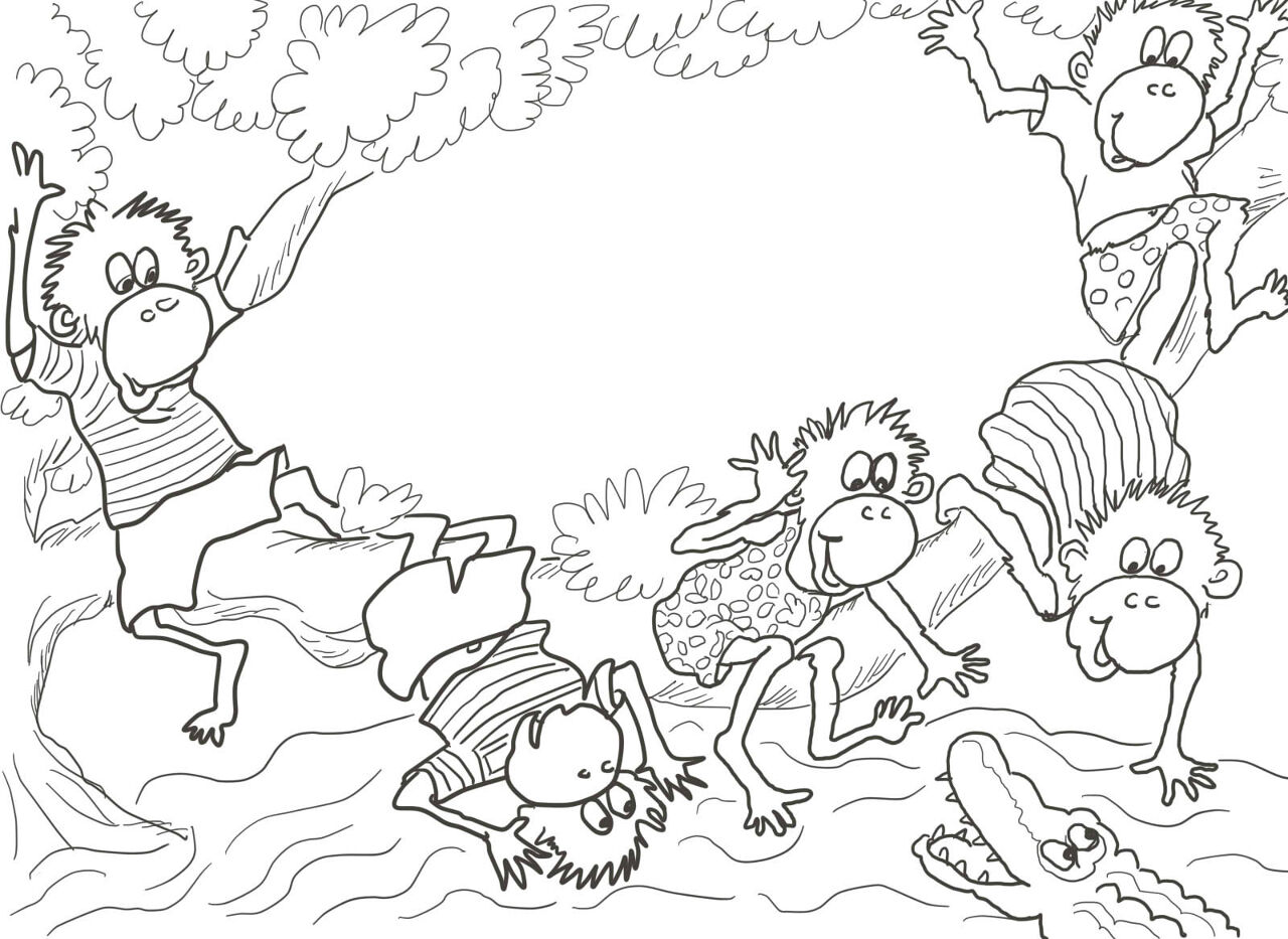 Desenho de Macacos para colorir