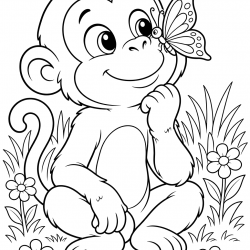Desenho de Macacos para colorir