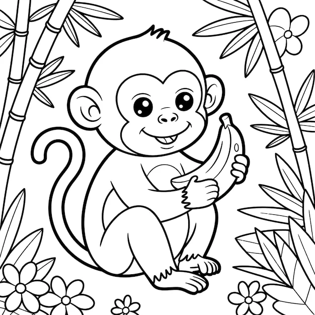 Desenho de Macacos para colorir
