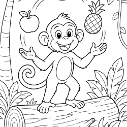 Desenho de Macacos para colorir