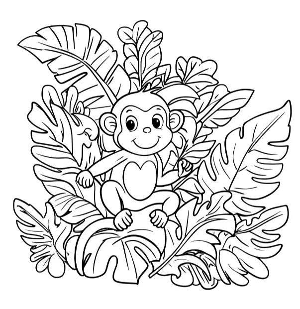 Desenho de Macacos para colorir