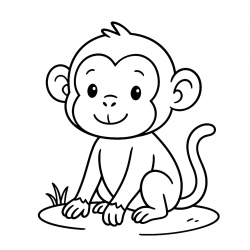 Desenho de Macacos para colorir