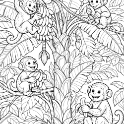 Desenho de Macacos para colorir