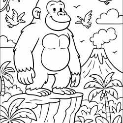 Desenho de Macacos para colorir