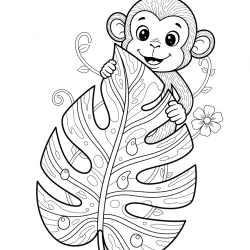 Desenho de Macacos para colorir