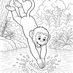 Desenho de Macacos para colorir