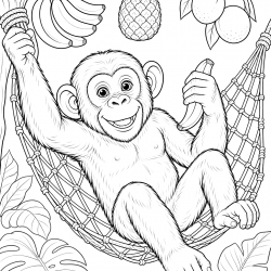 Desenho de Macacos para colorir