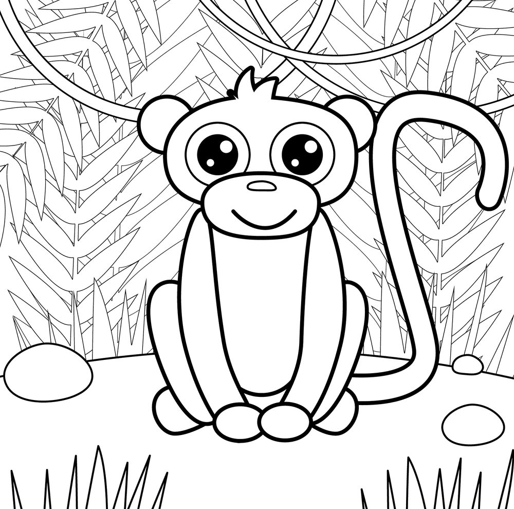 Desenho de Macacos para colorir