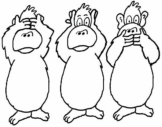 Desenho de Macacos para colorir