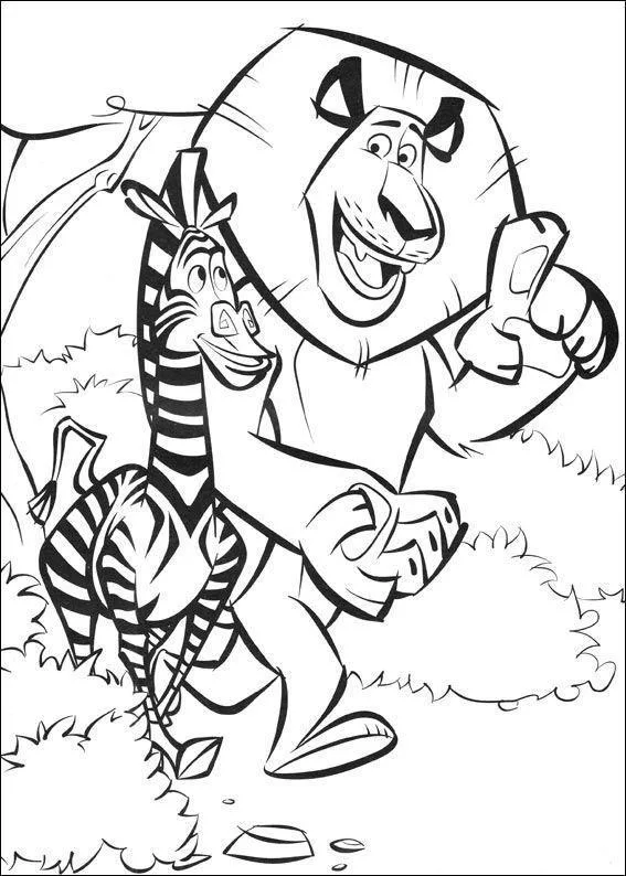 Desenho de Madagascar para colorir e imprimir: número 5