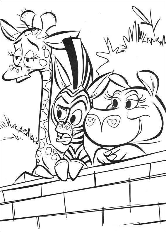 Desenho de Madagascar para colorir e imprimir: número 7