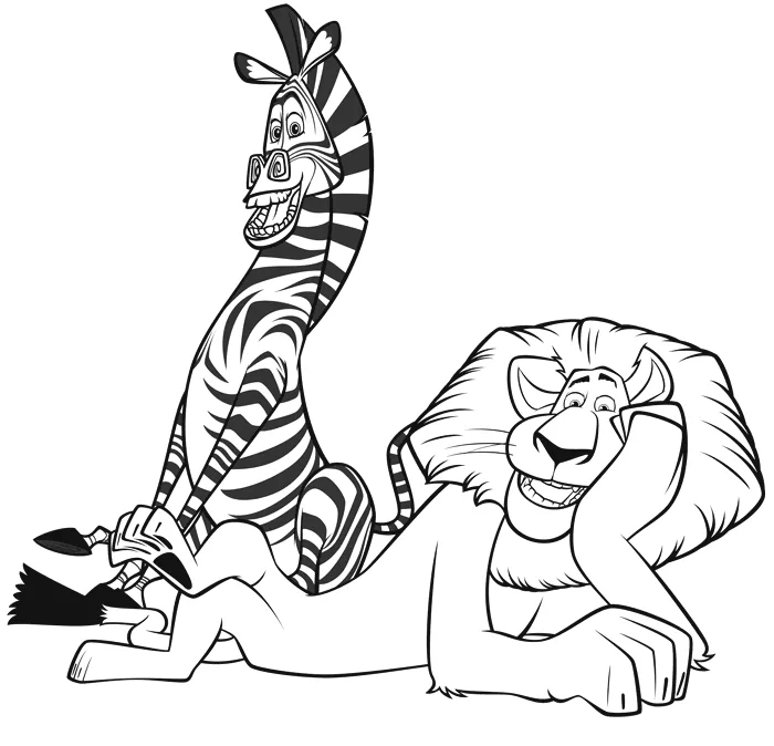 Desenho de Madagascar para colorir e imprimir: número 11