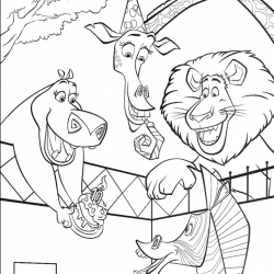 Desenho de Madagascar para colorir e imprimir: número 13