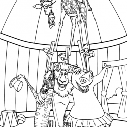 Desenho de Madagascar para colorir e imprimir: número 16
