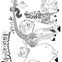 Desenho de Madagascar para colorir e imprimir: número 18