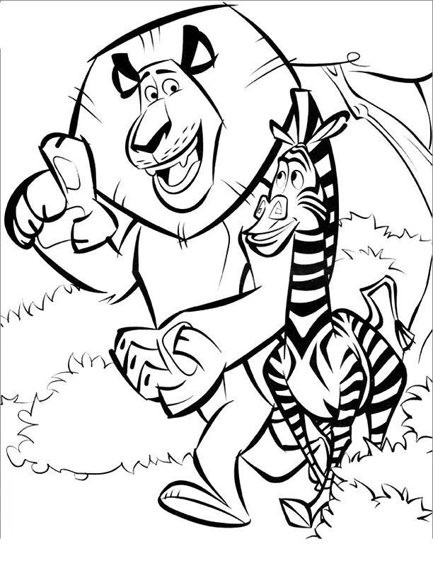Desenho de Madagascar para colorir e imprimir: número 19