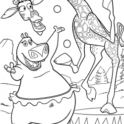Desenho de Madagascar para colorir e imprimir: número 23