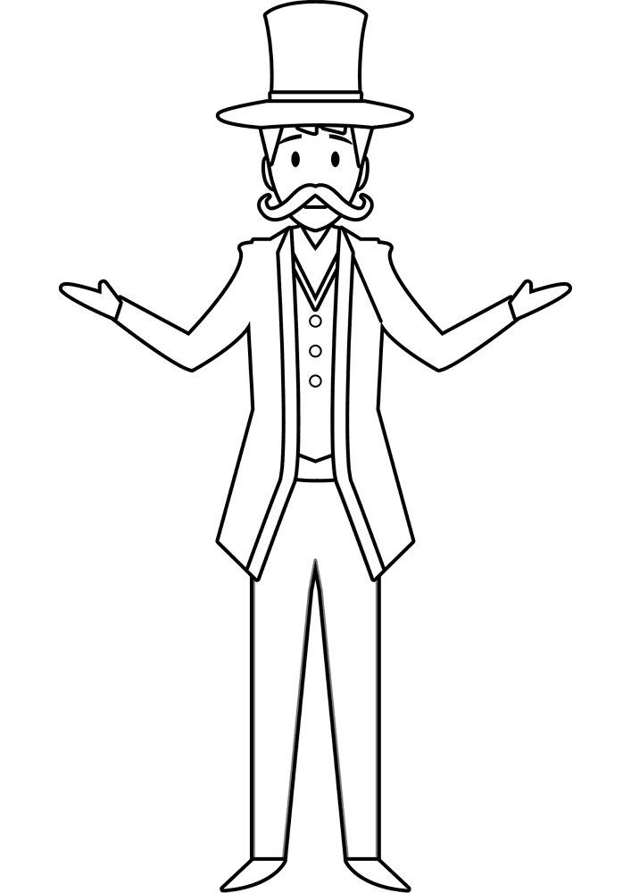 Desenho de Mágico para colorir e imprimir: número 3