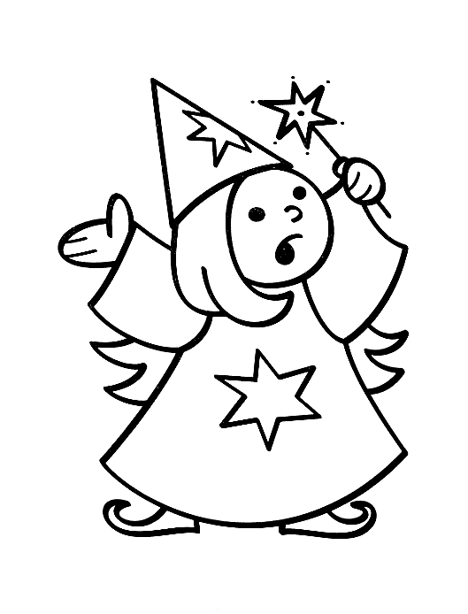 Desenho de Mágico para colorir e imprimir: número 6