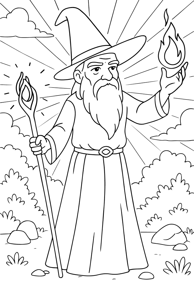 Desenho de Mágico para colorir