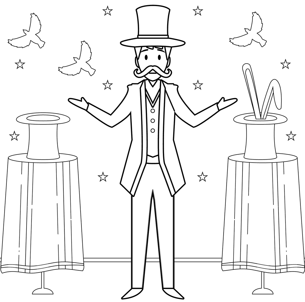 Desenho de Mágico para colorir