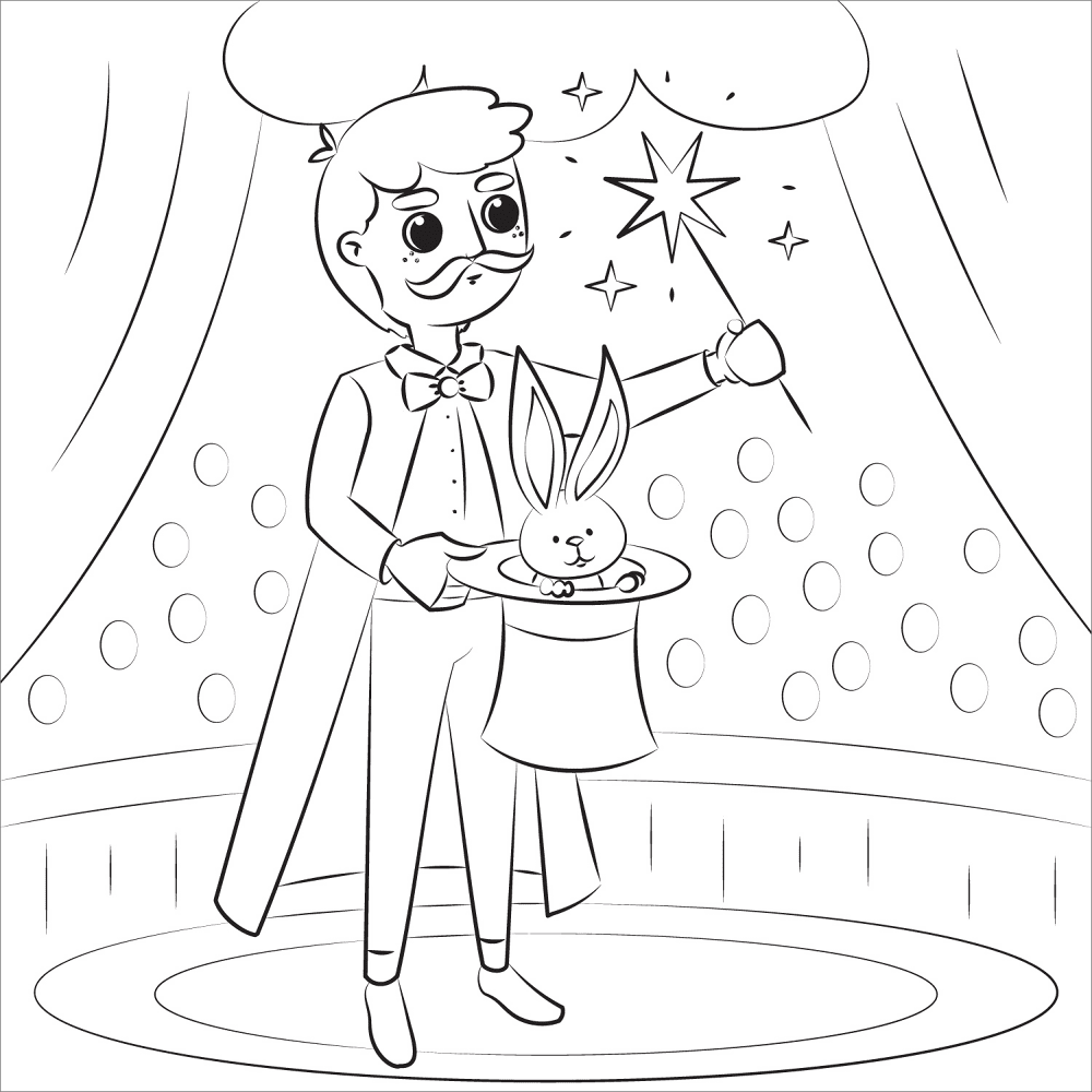 Desenho de Mágico para colorir