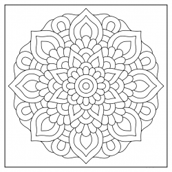 Desenho de Mandala para colorir e imprimir: número 3