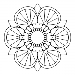 Desenho de Mandala para colorir e imprimir: número 4