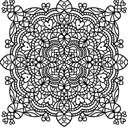 Desenho de Mandala para colorir e imprimir: número 5