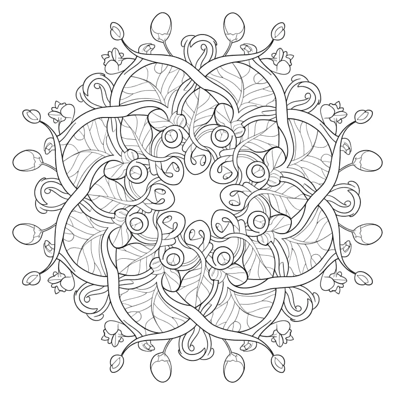 Desenho de Mandala para colorir e imprimir: número 8