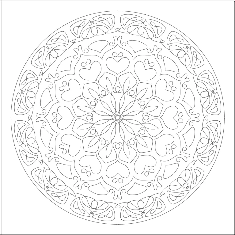 Desenho de Mandala para colorir e imprimir: número 10