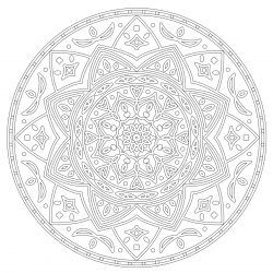 Desenho de Mandala para colorir e imprimir: número 11