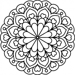 Desenho de Mandala para colorir e imprimir: número 14