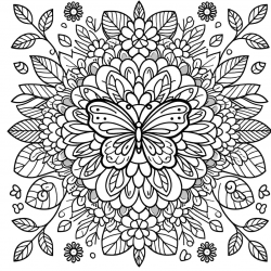 Desenho de Mandala para colorir e imprimir: número 15