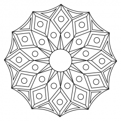 Desenho de Mandala para colorir e imprimir: número 19