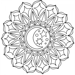 Desenho de Mandala para colorir e imprimir: número 22